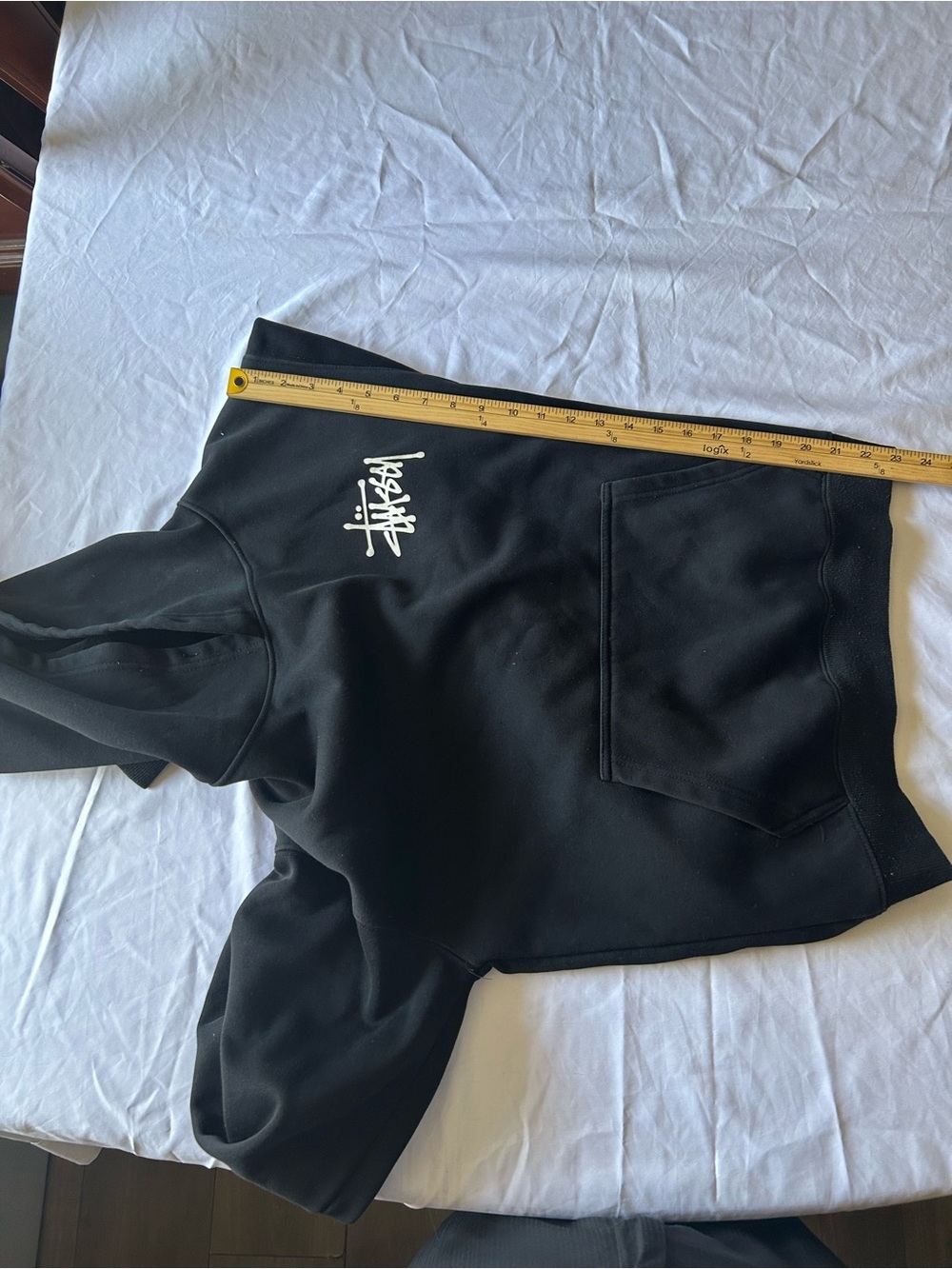 Stüssy Black Pullover Hoodie Large Logo Graphic Streetwear Size M - Picture 6 of 6